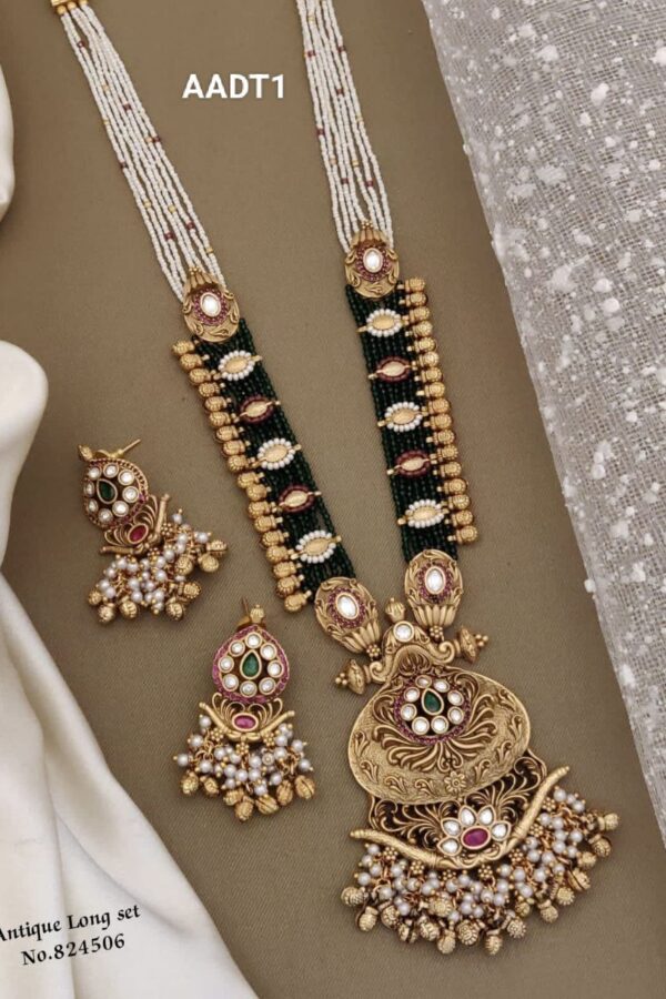 AADT1 Best Haram Trending Antique Jewellery Set With Earrings