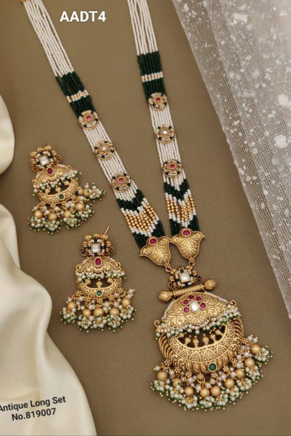 AADT4 Elegant Long Antique Jewellery Set for Special Occasions