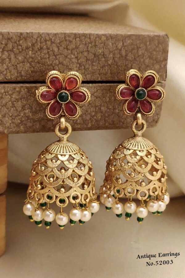 AERS11 Gorgeous Gold Plated Stone Stud Earrings