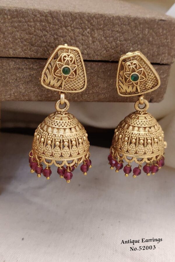 AERS13 Elegant Gold Plated Earrings with Sapphire Stones