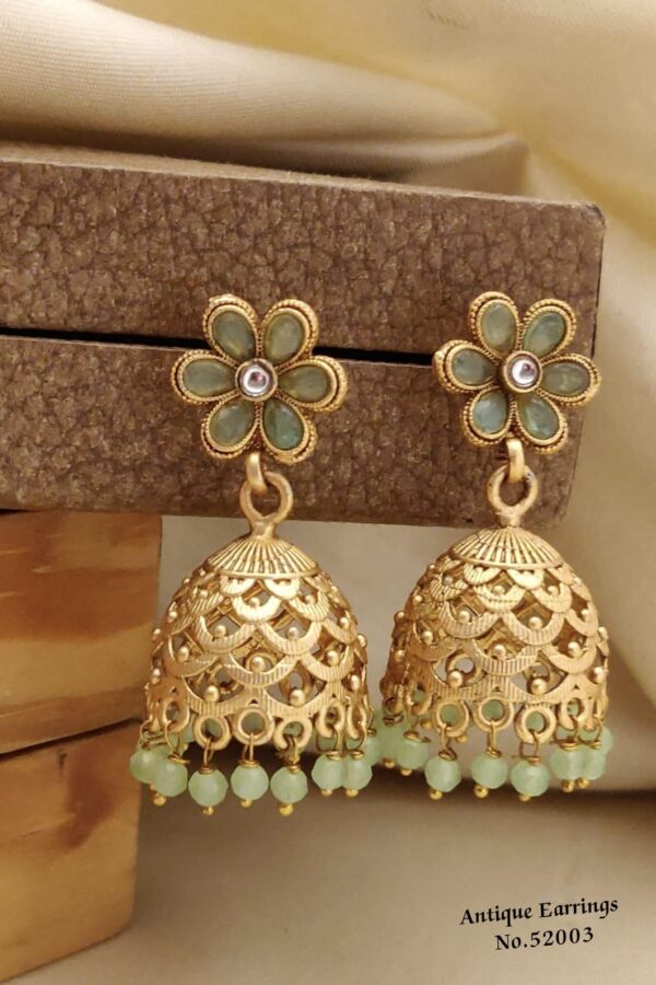 AERS17 Gold Plated Statement Earrings with Multi