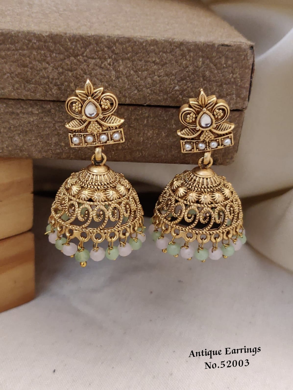 AERS4 Beautiful Gold Plated Stud Earrings with Crystals