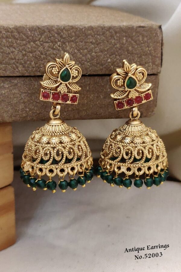 AERS6 Charming Gold Plated Hoop Earrings with Stones