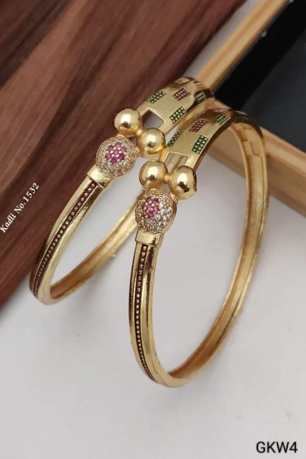 GKW4-Exquisite Diamond Studded Bangles for Women