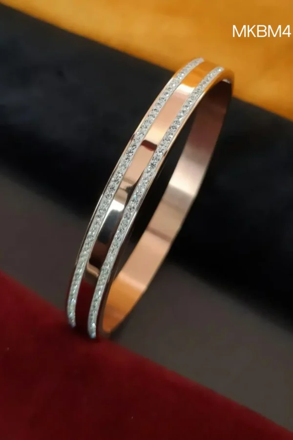 MKBM4  Kada Bracelet for Men | Stylish Gold-Plated Kada Bracelet for Men