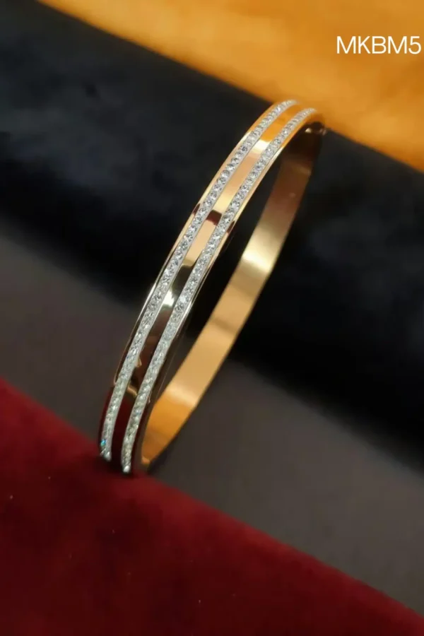 MKBM5 Gold Kada for Men | Elegant Gold-Plated Kada Bracelet for Men