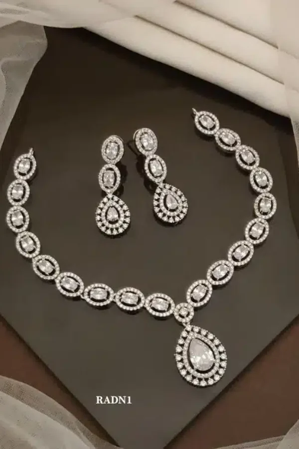 Silver AD Necklace Set for Women | Premium & Luxurious Necklace Design 2025